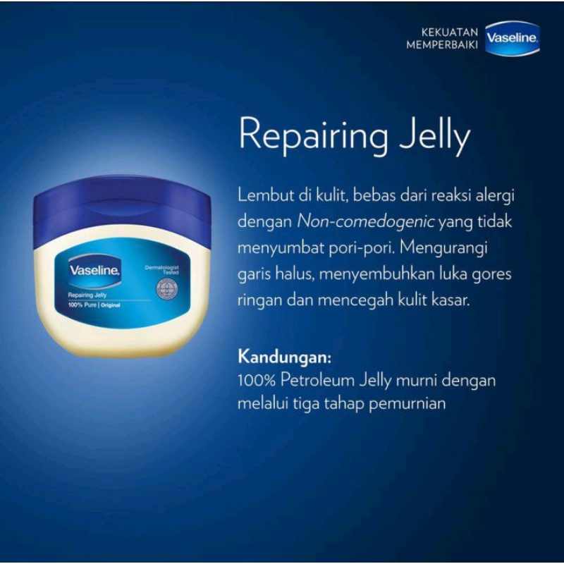 Vaseline Repairing Petroleum Jelly Lotion Original Pure 100Ml