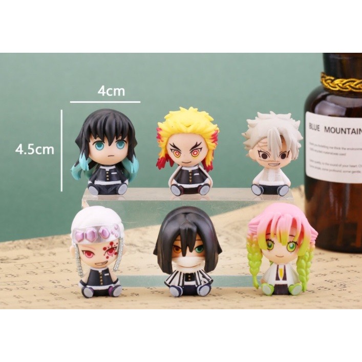 Mini Action Figure Cake Topper Kue Demon Slayer 1 Paket isi 6 Import