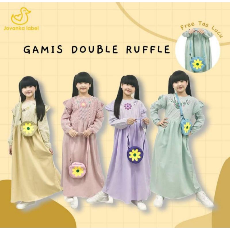 Gamis Jovanka Free Tas / Gamis Double Ruffle Jovanka / Dress Jovanka / Jovanka Label / Dress Jovanka
