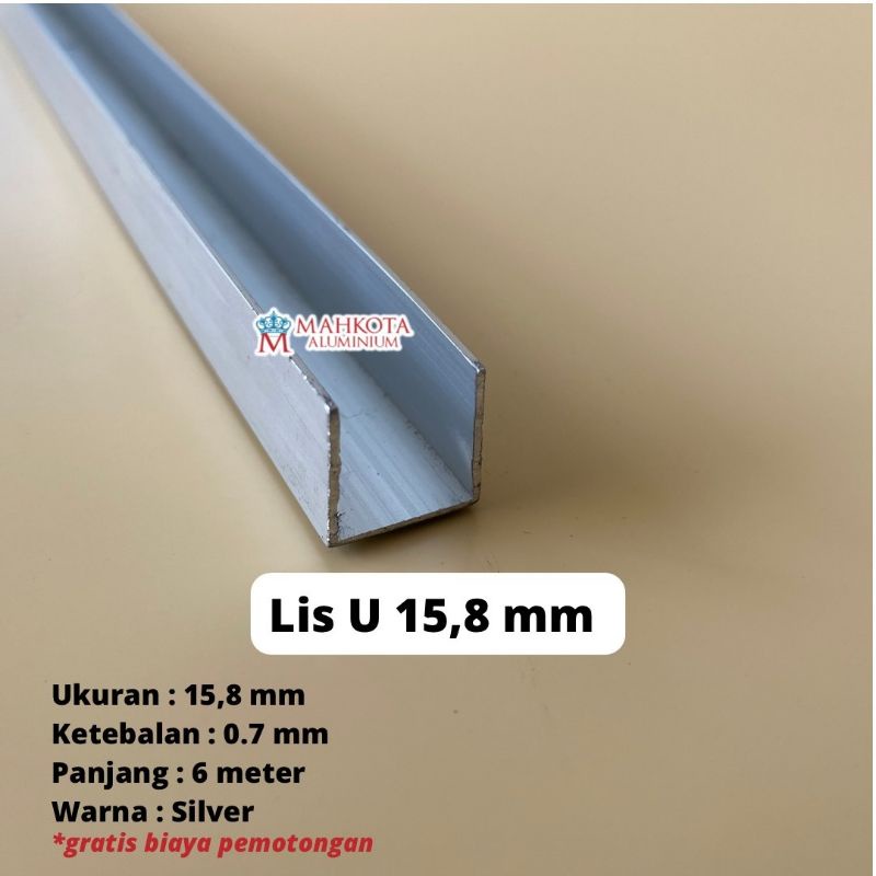 LIS U ALUMUNIUM ⅝ INCH (15,8 mm)