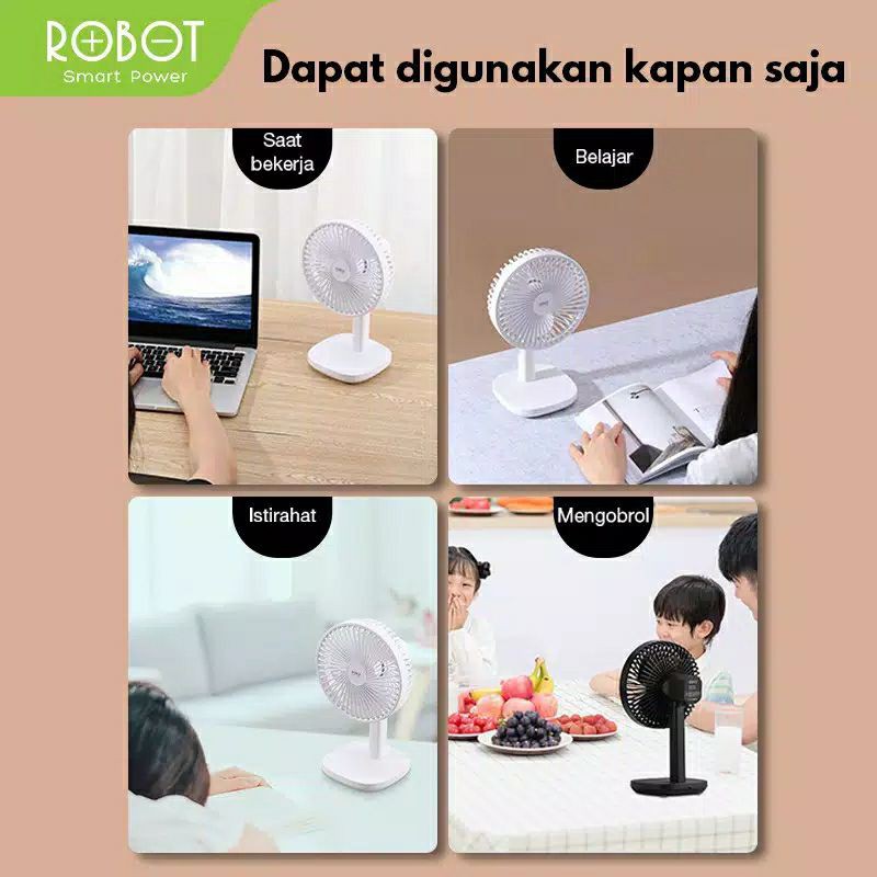 Robot RT-BF12 Oscillating USB Desk Fan 4000mAh