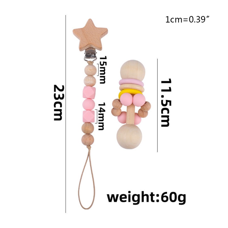Mary Klip Rantai Holder Dot Empeng Bayi Bahan Kayu