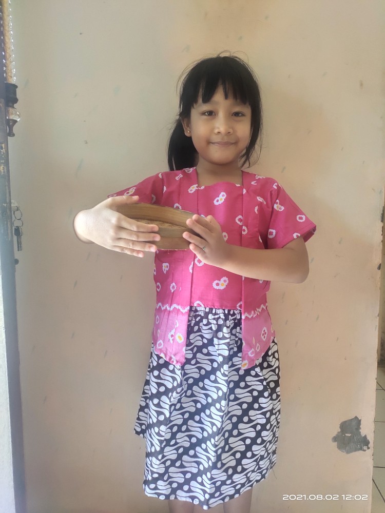 Setelan Batik Jumputan Anak Bahan Katun Model Kutubaru Cbum Pink