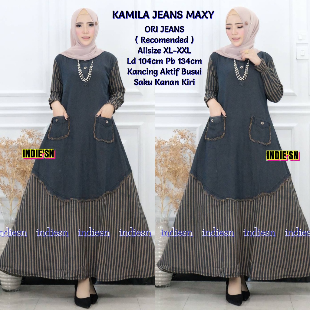 MBC COLLECTION_ NEW KAMILA MAXY FIT XL-XXL MATT ORIGINAL JEANS PREMIUM MOTIF SALUR GAMIS BUSUI FRIEN