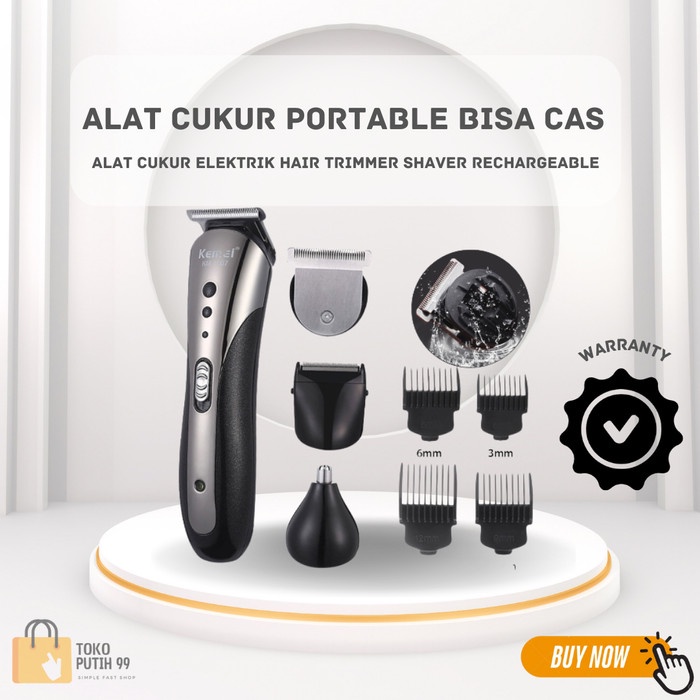 Cukuran Kumis Cas Jenggot Rambut Brewok Portable Elektrik Rechargeable
