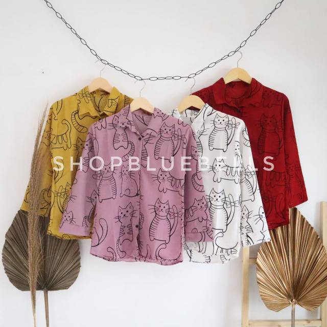 RETRO VOGUE GIRL SHIRT - KEMEJA MONALISA PATTERN 94 CM