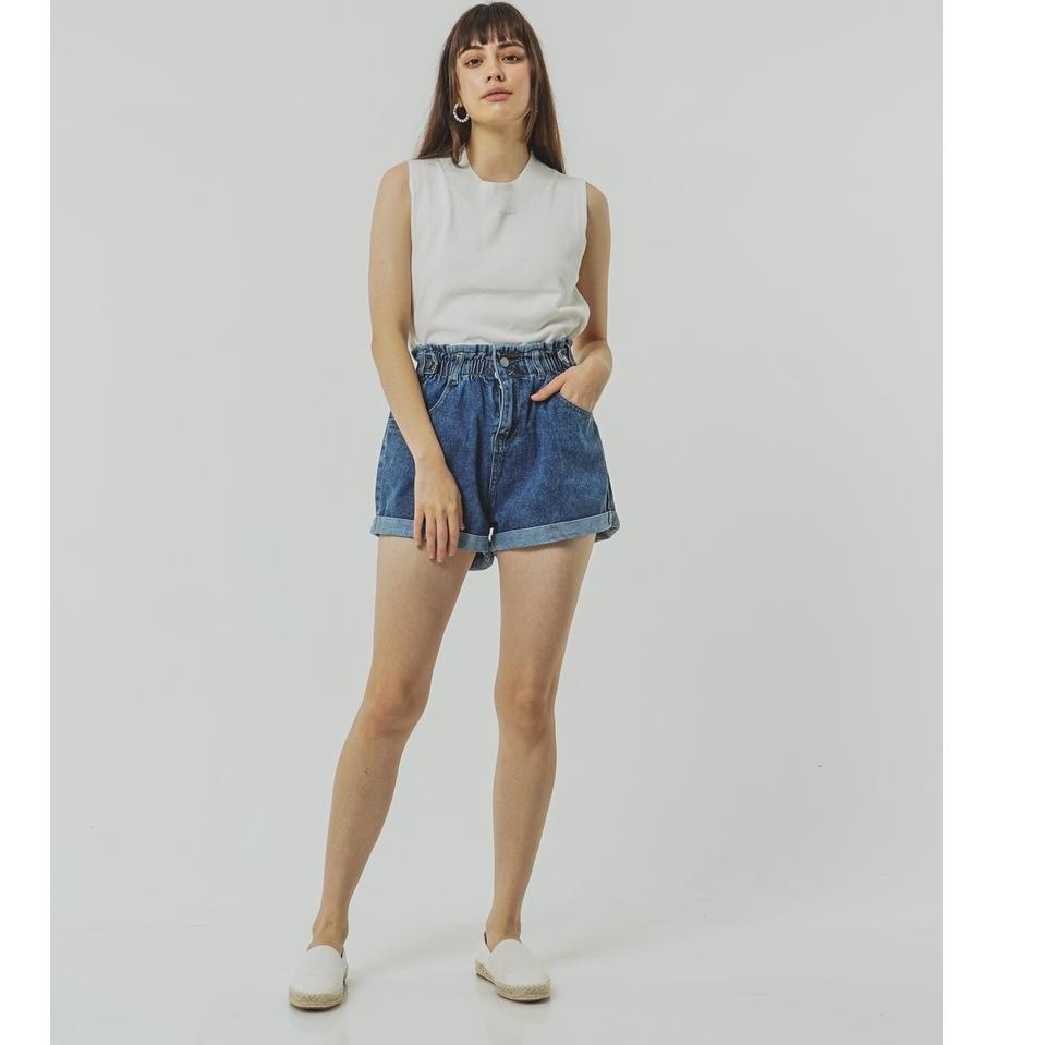 Terbaru.. This Is April Celana Jeans Pendek Wanita Claire Short Pants Dark Denim – 281816