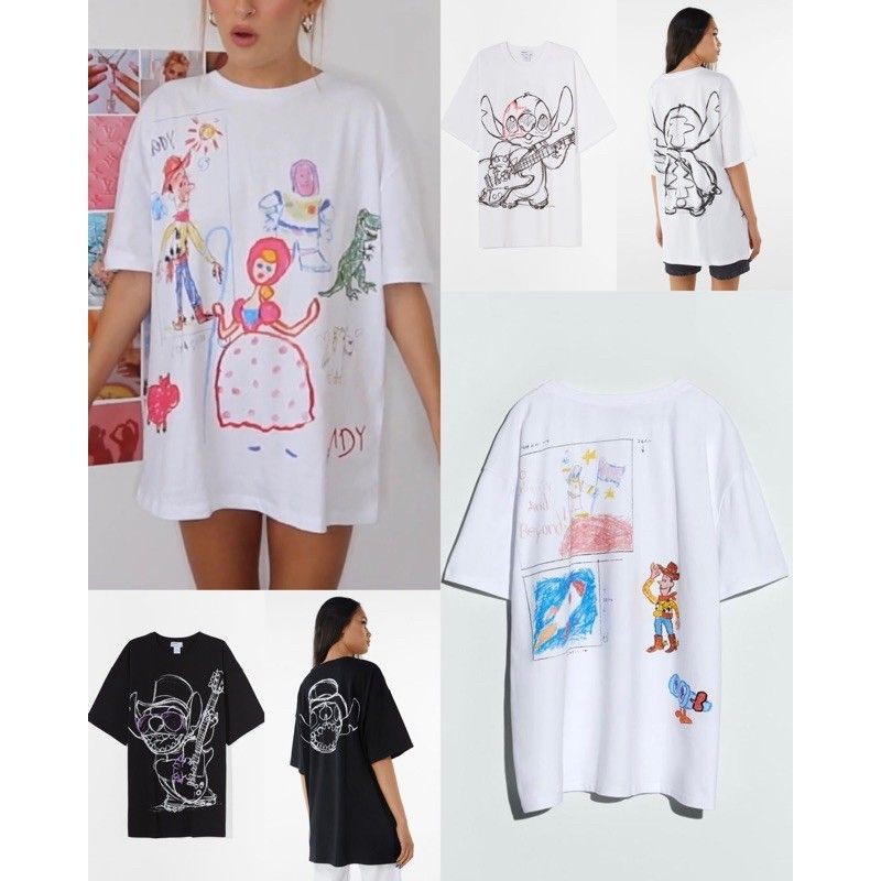 TSHIRT ZARA PULL N BEAR MICKEY MOUSE STITCH & TOY STORY