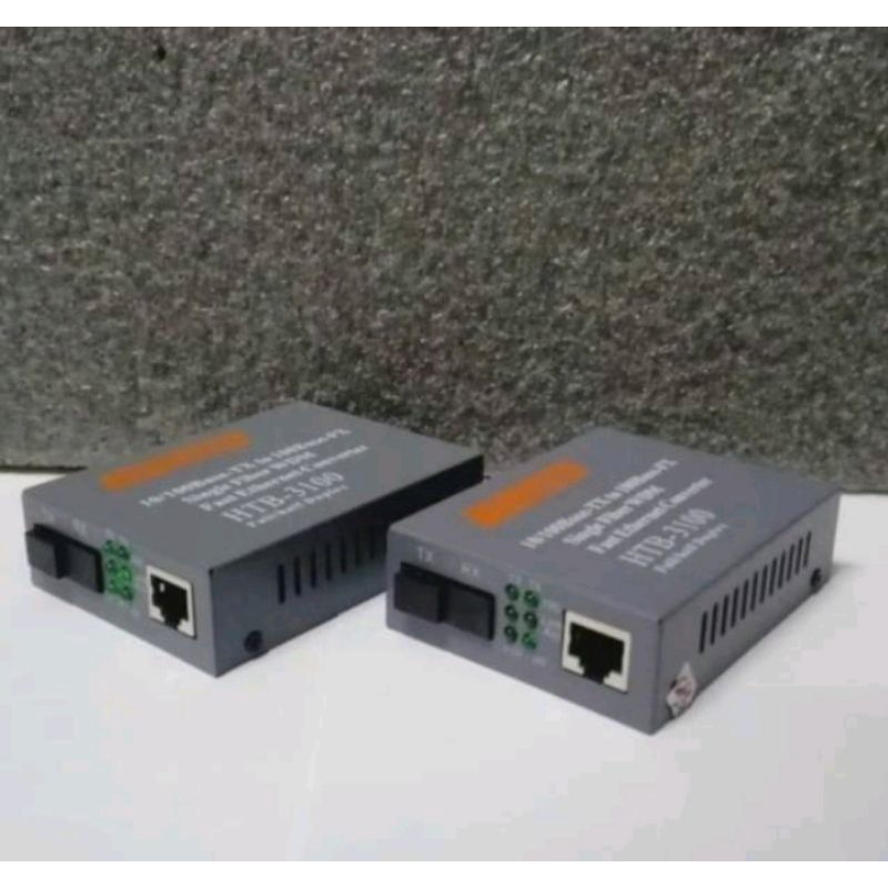 Media Converter FO 10-100 Mbps 1 Pair A Dan B Single Core Fiber Optik