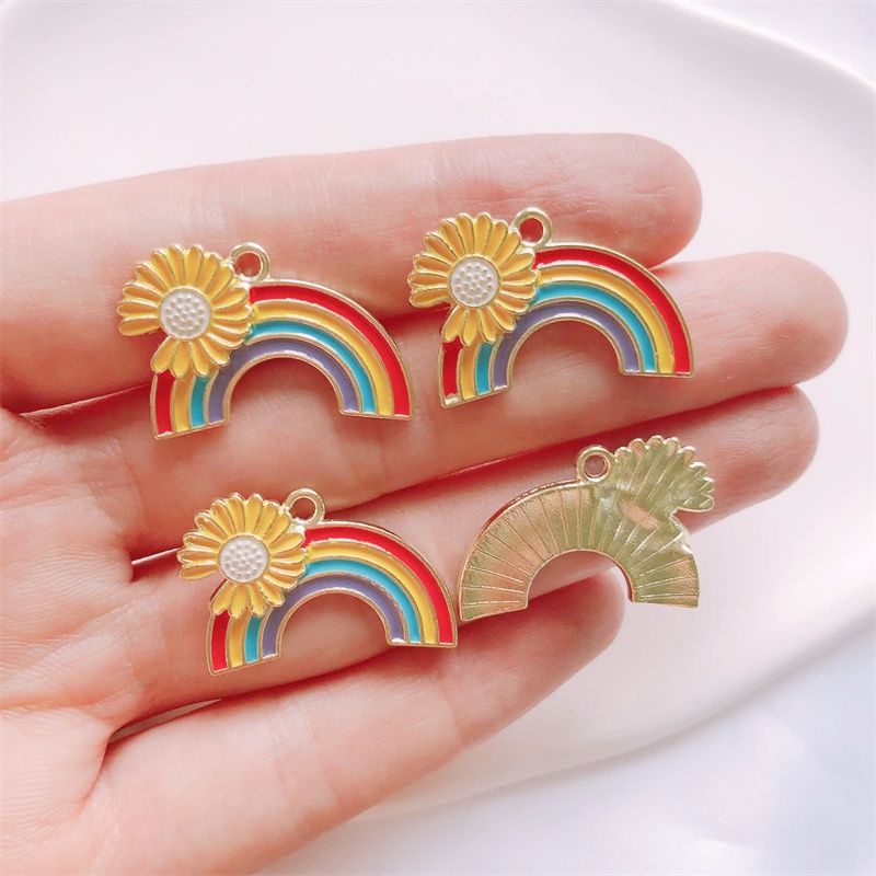 Bandul Kalung Gelang Bentuk Rainbow Bunga