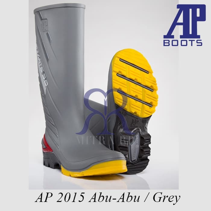 AP 2015 Ultimate Sepatu Safety TERMURAH ,Boots Karet Motor Abu Hijau Hitam Orange