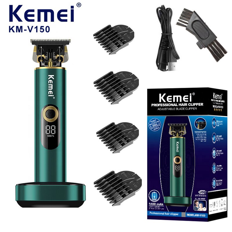 Kemei KM-V150 Alat Cukur Rambut Clipper Turbo With Base Charger