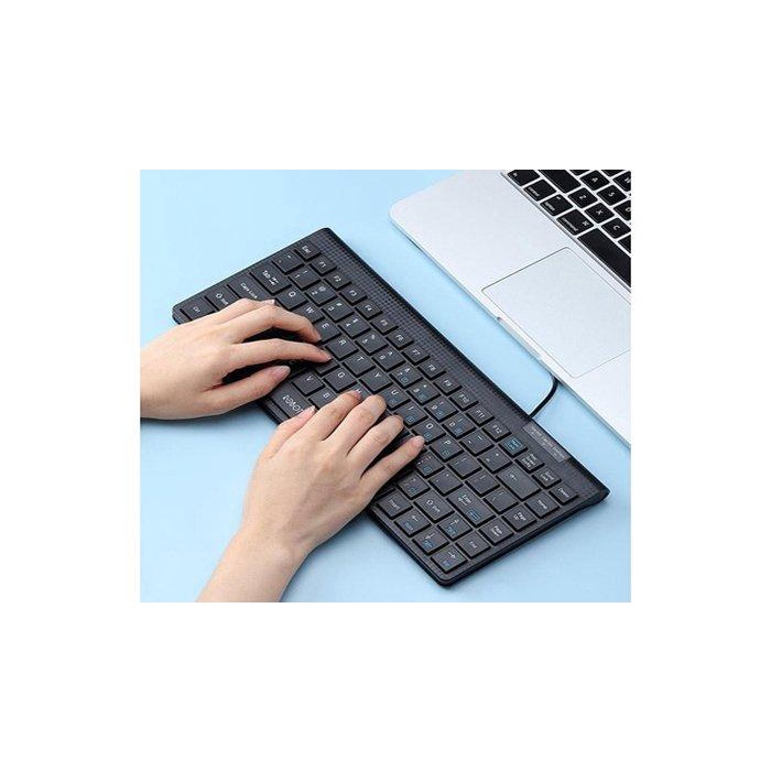 GARANSI SETAHUN WIRED KEYBOARD ROBOT RK10 USB ULTRA THIN TOMBOL SILENT