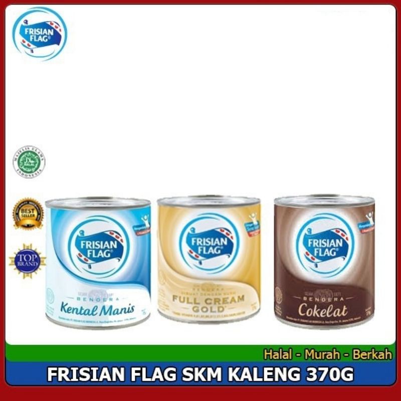 

FRISIAN FLAG SUSU KENTAL MANIS BENDERA KALENG PUTIH COKELAT GOLD 370G