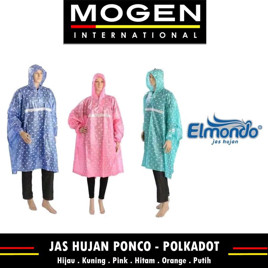 JAS HUJAN PONCO LENGAN ELMONDO / POLKADOT / DEWASA