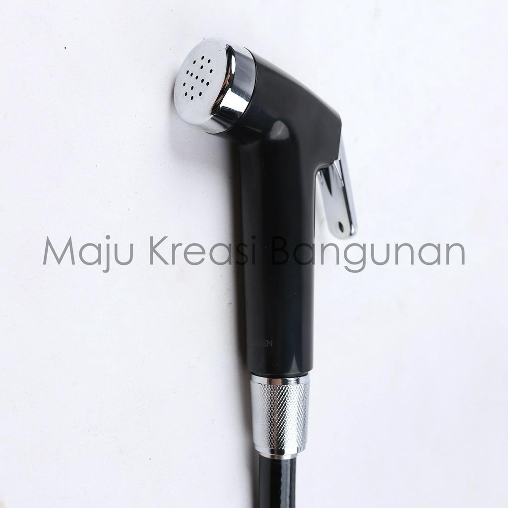 Jet Shower SOLIGEN Set Kepala Washer Toilet Cebok Chrome Selang Stainless Nekel Nikel Bidet Putih Hitam