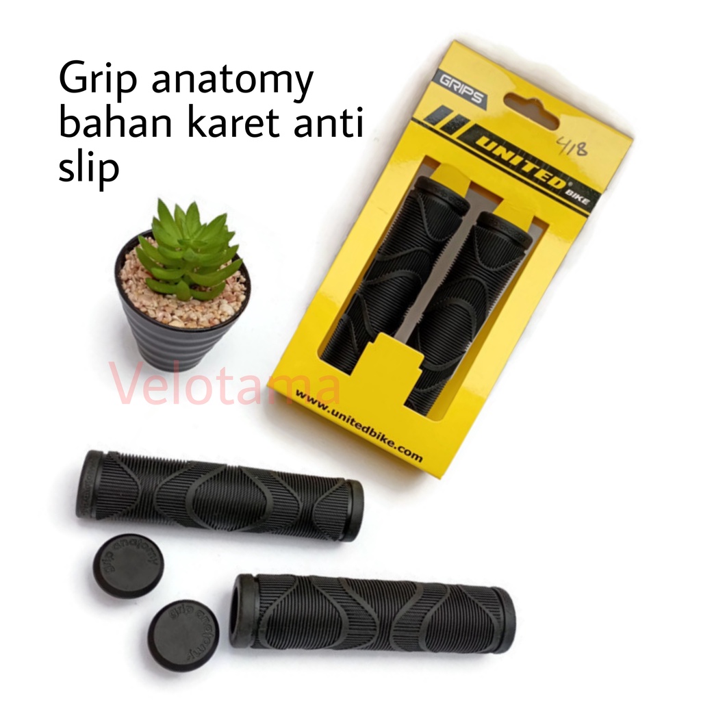 Handgrip sepeda United anatomy HF-418 grip sepeda bahan karet anti slip for sepeda lipat mtb sepeda 