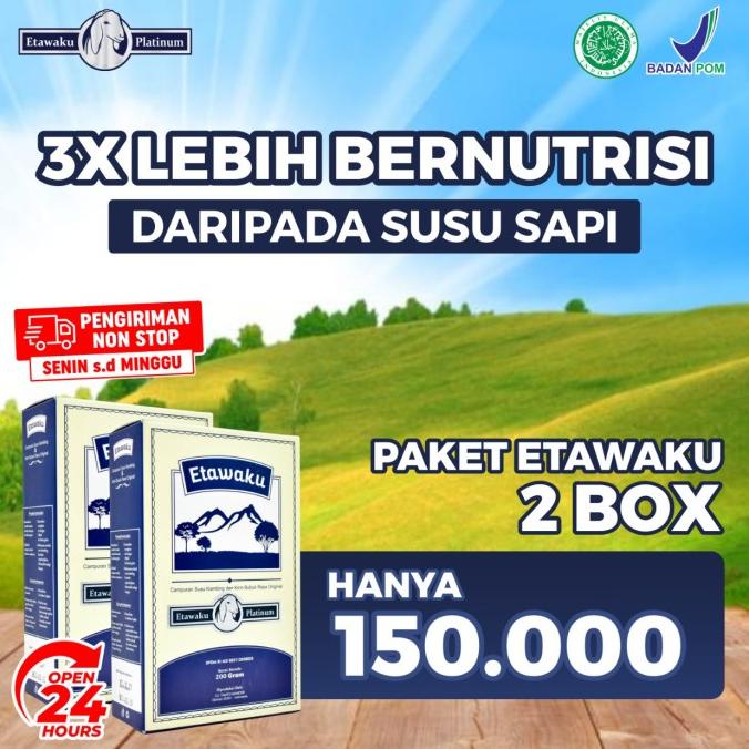 

[COD] Ori Etawaku Platinum Paket 2 - Susu Kambing Etawa Atasi Masalah Tulang [COD]
