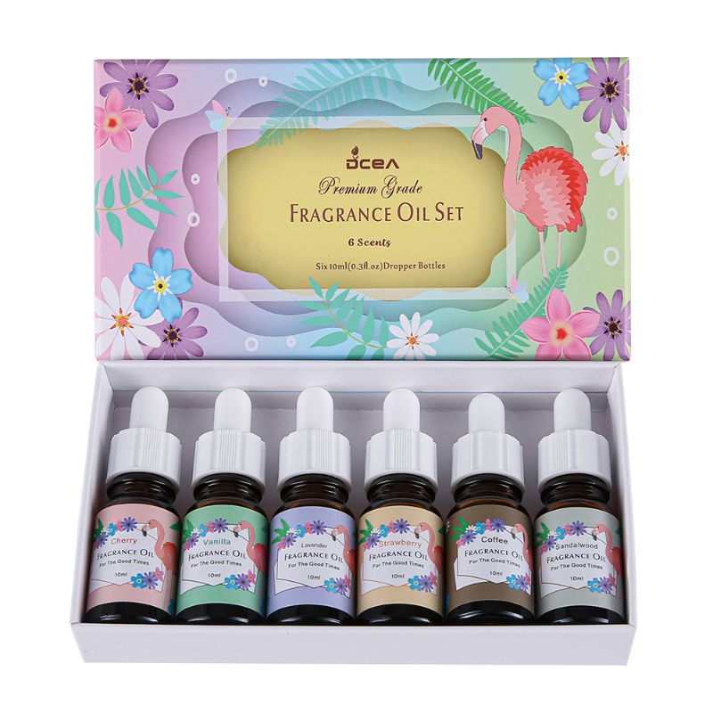 ESSENTIAL OIL FRAGRANCE 1 SET ISI 6 BOTOL WATER SOLUBLE BASED CHERRY VANILLA LAVENDER STRAWBERRY COFFEE DCEA