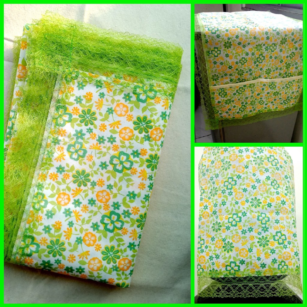 1 Set Taplak meja makan 4 - 6 kursi , cover kulkas , cover galon anti air