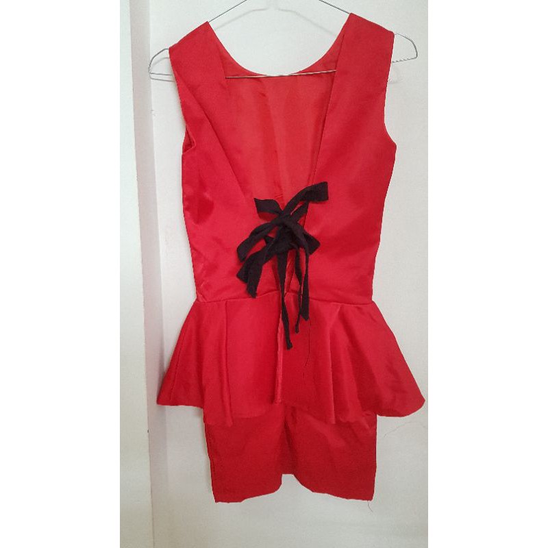 preloved dress red peplum