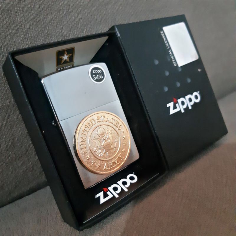 Zippo 280ARM US Army Emblem Brushed Chrome + Fluid 125ml