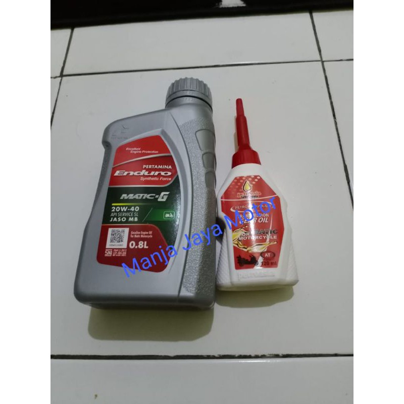 Paket oli mesin Enduro matic-G 800ml SAE 20-40W + gardan 120ml for Genio/spacy/beat/vario/scoopy/Mio