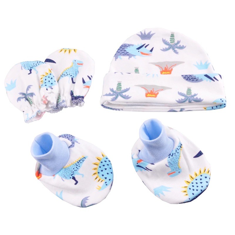 Topi Bayi Set dengan Sarung Tangan Kaki Bayi