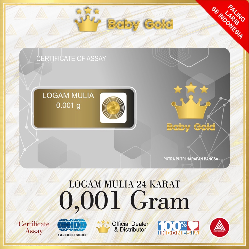 Babygold Emas Mini 0,001 gram Emas 24 Karat mini gold termurah-1