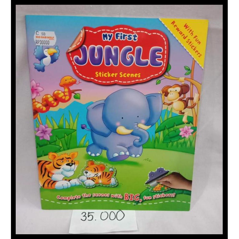 My First JUNGLE sticker scenes BIG Fun Stickers Activity book anak BBW