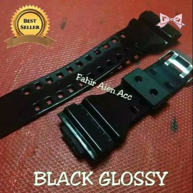 Tali Jam Casio G-Shock GA-110 GA110 GA 110 HITAM GLOSSY RUBBER STRAP TALI JAM CASIO GA110