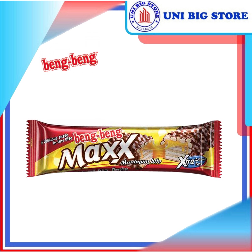 

Beng Beng Maxx Maximum Bite Wafer Coklat Caramel Chocolate Xtra Long 32 gr