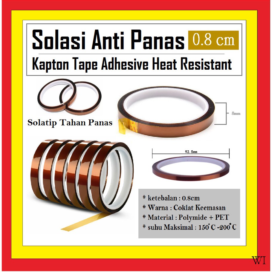 

TOOL SOLASI ANTI PANAS SOLATIP SELOTIP TAHAN HEAT KAPTON TAPE 0.5cm 0.8cm 1.5cm 2cm 2.5cm
