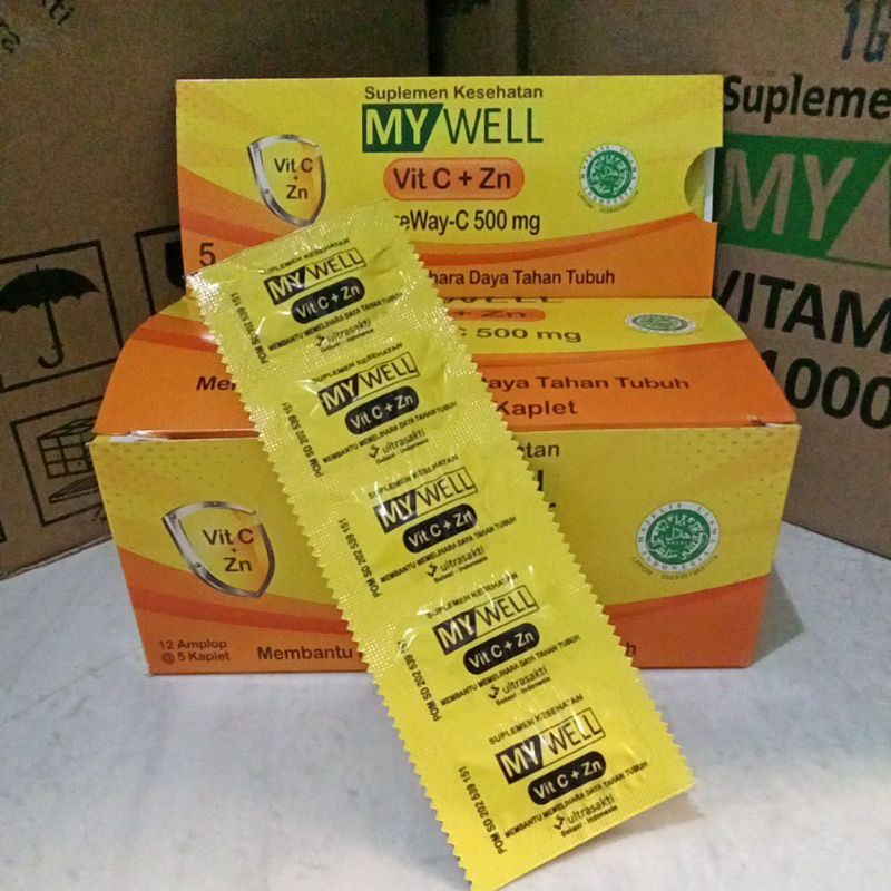 mywell vitamin c + zinc 500mg