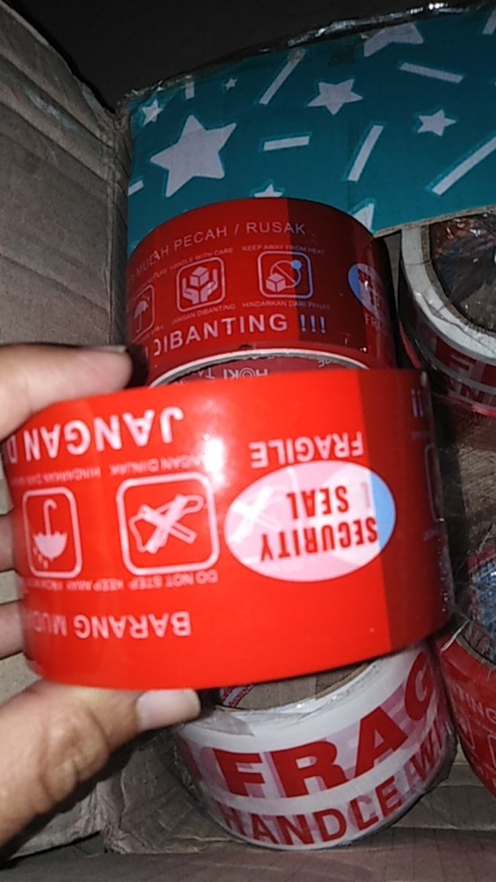 Gratis Ongkir Lakban Fragile Warna Merah Jangan Di Banting !