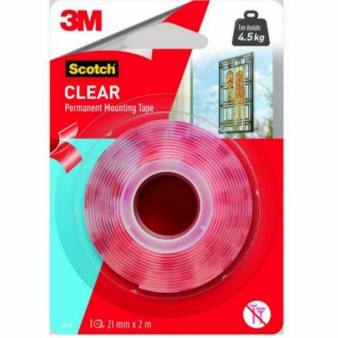 

(BISA COD) 3M Scotch Clear - Double Tape Indor / Outdoor original 3M TERLENGKAP Kode 154