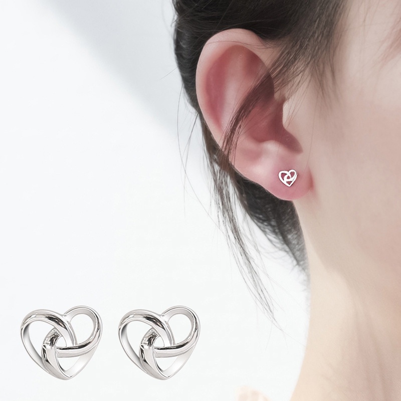 Anting Stud 925 Sterling Silver Bentuk Hati Untuk Hadiah
