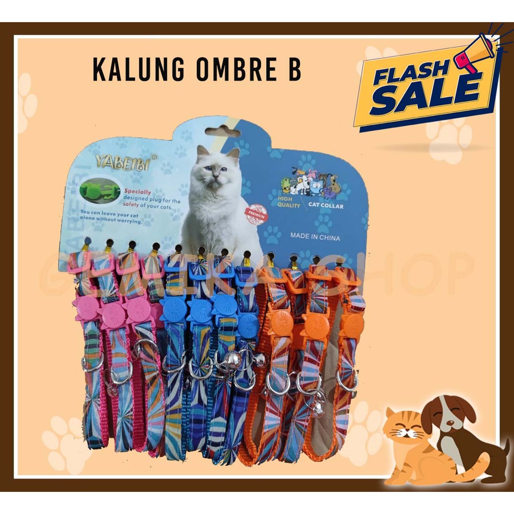 Kalung Hewan Motif Ombre - Kalung Anjing atau Kucing