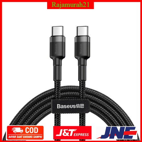 PROMO Baseus Cafule Series Kabel Charger Laptop USB Type C 3A 60W 2M - Black