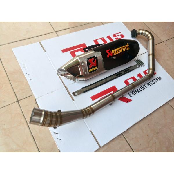 Knalpot Akrapovic Tameng Carbon Full Set Vixon - Xabre - Byson - Scorpio - NVL - NVA - R15 DLL