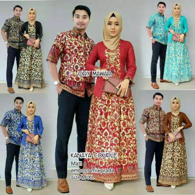 Batik Couple Kanaya Etnic Seroja Klok Kekinian Murah Wanita Tanah Abang Pakaian Kerja Setelan Batik