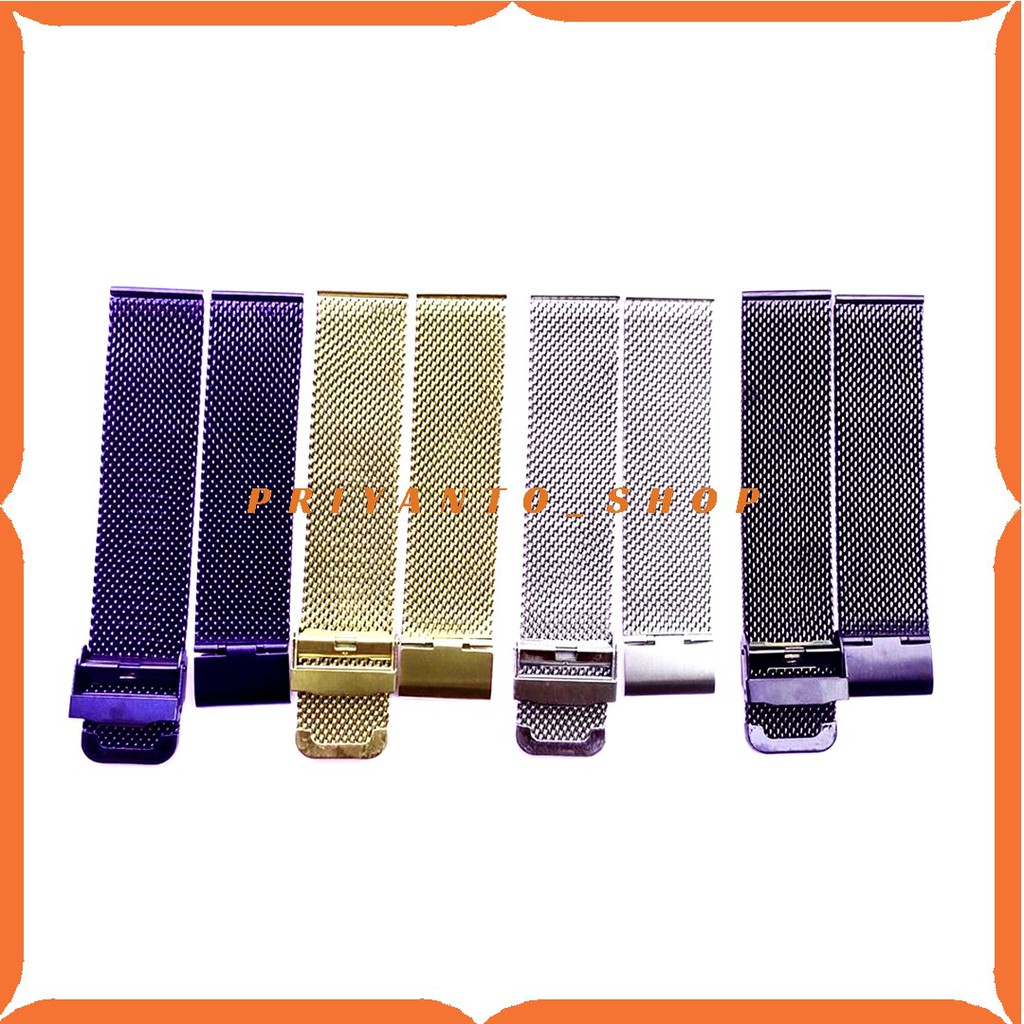 TALI RANTAI PASIR JAM TANGAN STRAP RANTE STAINLESS STEEL BESI PREMIUM 16mm 18mm 20mm 22mm 24mm WATCH BED