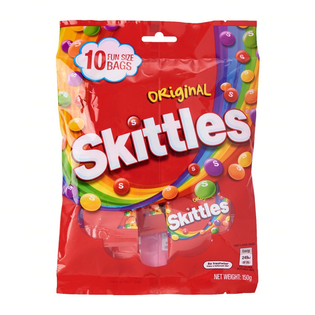 Permen Skittles Original Fun Size Bag Isi 10 Packs 150gram Shopee Indonesia