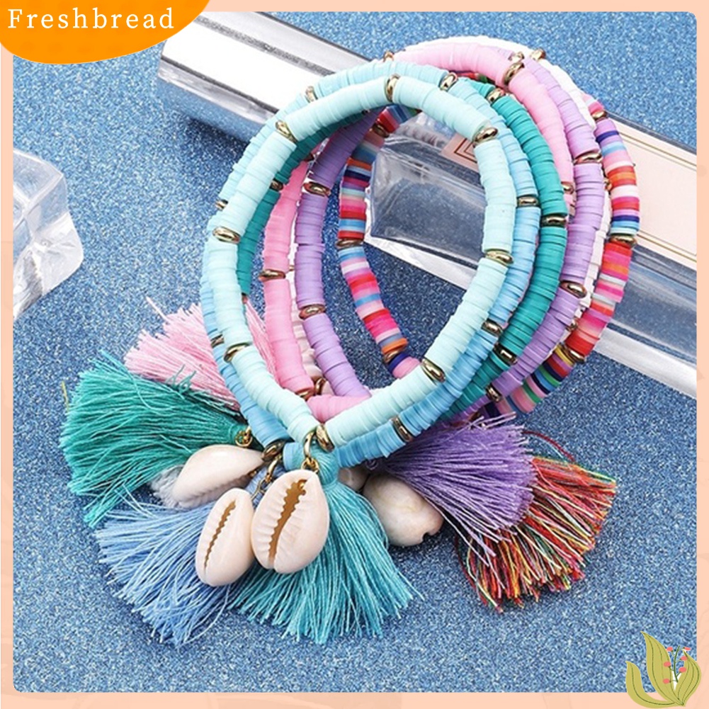 [TERLARIS]Friendship Bracelet Bohemian Rope Shell Charm Tassel Bangle Women Jewelry Gift