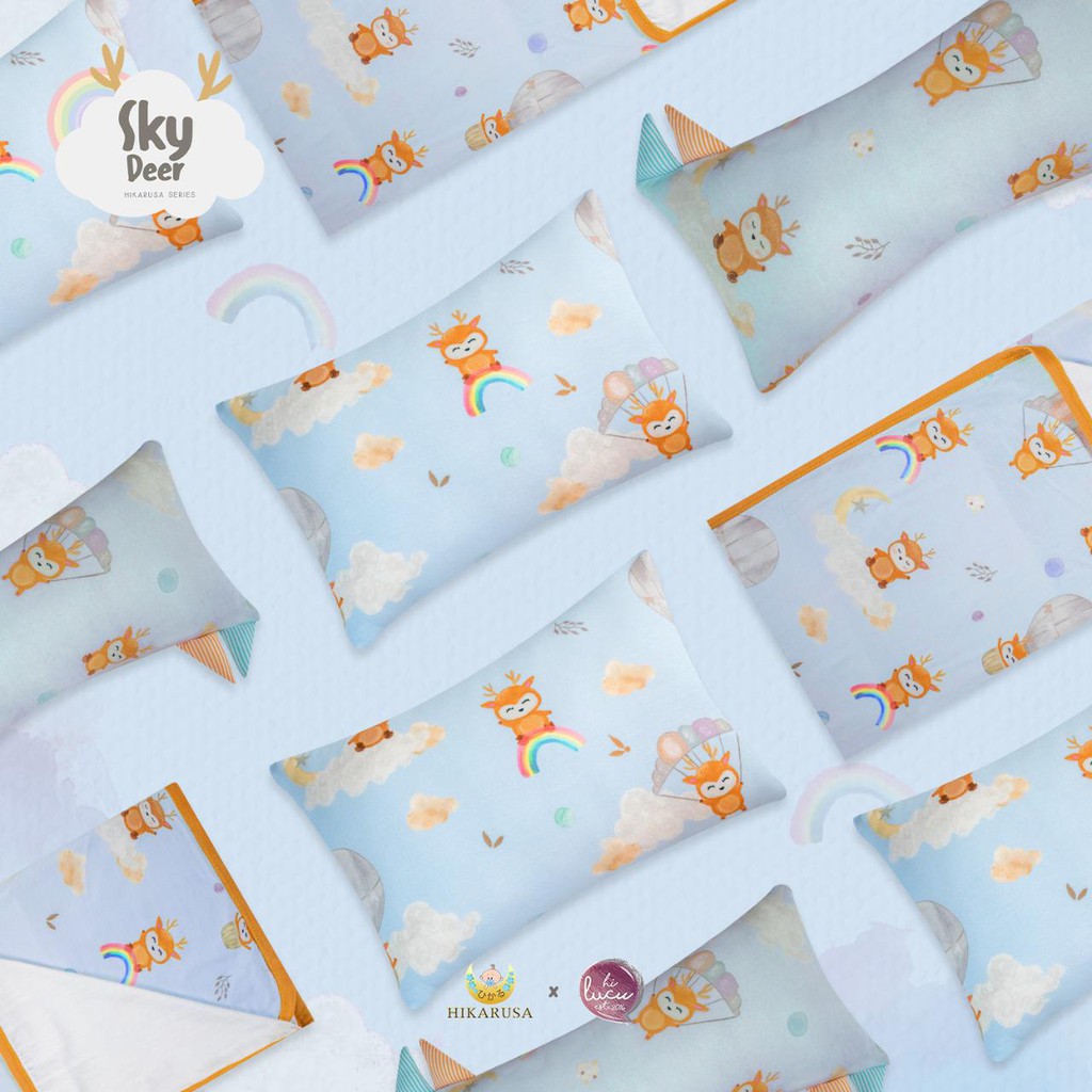 Hikarusa HIKARU SELIMUT Bayi Anak Baby Blanket BAMBOO TENCEL Deer Mushroom Family Snow Sky Deer