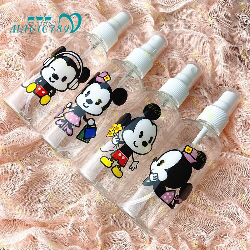 Magic789 Botol Spray Kosong 100ml Bahan Plastik Desain Kartun Mickey/Minnie Mouse