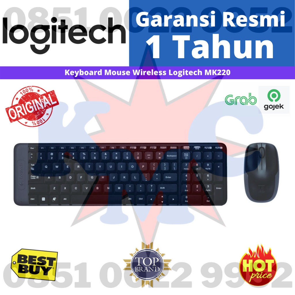 Logitech Wireless Combo Keyboard + Mouse MK220 MK 220 Garansi Resmi