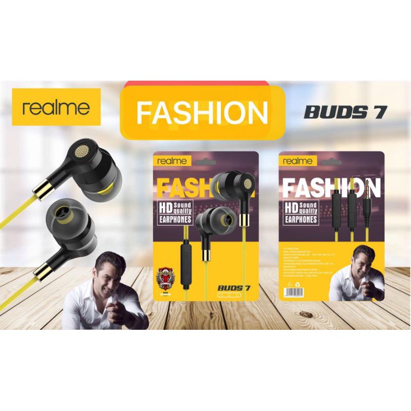 READY NEW HEADSET REALME BUDS 7, BUDS 7 PLUS MICROPHONE PACKING PLASTIK KLIP ORANGE
