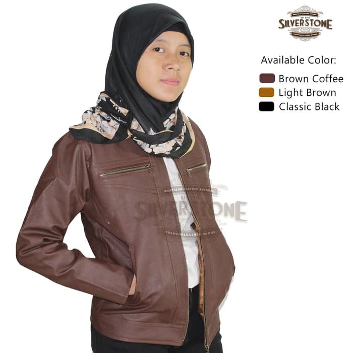 Jaket Kulit Wanita - Vintage Style - Brown Country