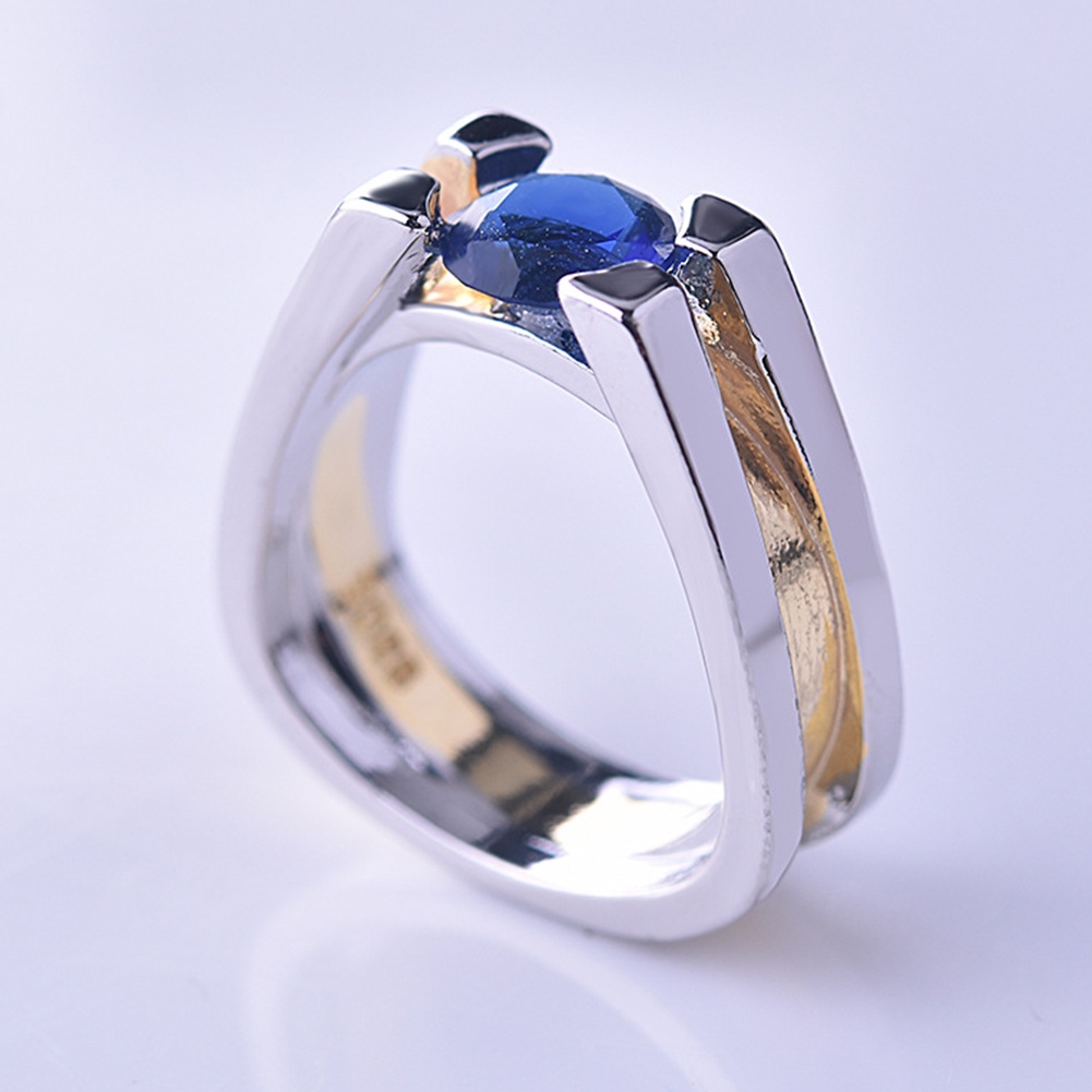 Hu Hu Hu Hu Hu Alat Bantu Pasang Kacamata♡ Cincin Wanita Desain Geometri Hias Sapphire Imitasi Untuk Pernikahanlamaranhadiah